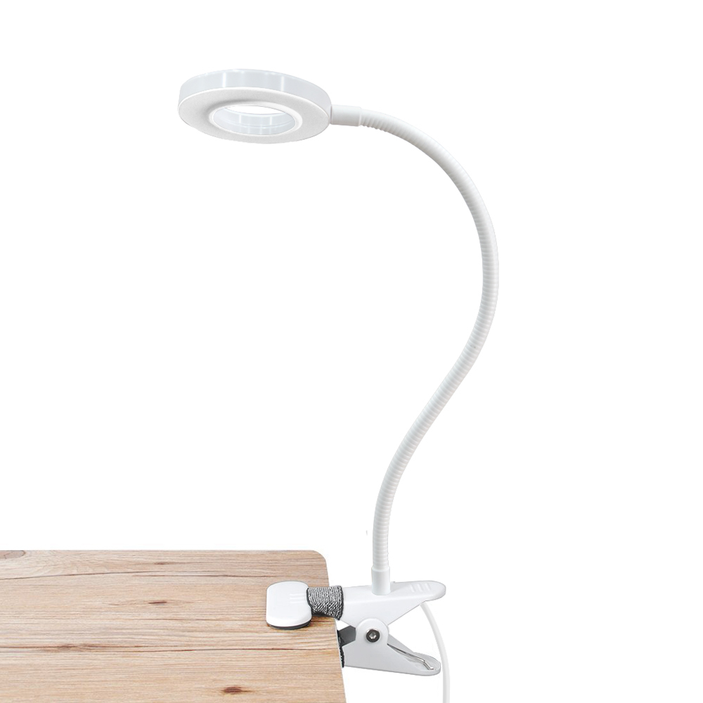 Dimmable LED Clip Light USB Clamp Lamp Flexible, 10 Brightness Levels +3 Color Temperatures, Eye-Care for Reading in bed(1-pack)