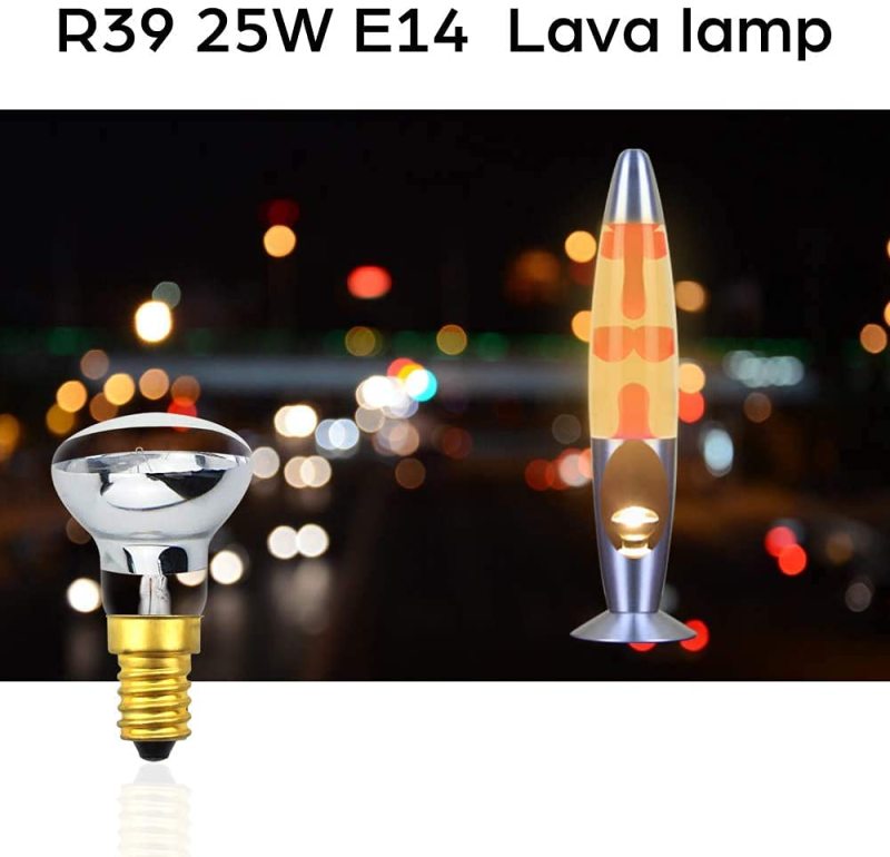 25W R39 E14 Dimmable Lava Lamp Spot Lights Reflector Bulbs Super Bright 360 Degree Wide Beam Angle（2-pack）