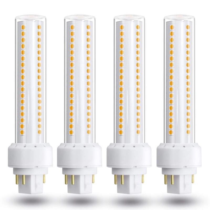 Bonlux 12W LED GX24Q 4-pin Base Light Bulb 26W CFL/Compact Fluorescent Replacement GX24/G24Q LED PL Retrofit Lamp 360 Degree Beam Angle (4-Pack)