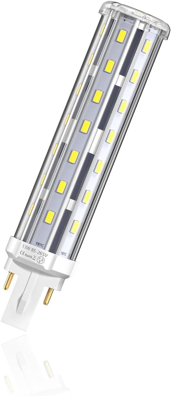 13W LED G24 2-Pin Base Corn Light Bulb 110V 220V 13W G24 PLC Lamp Horizontal Plug Light with 30W CFL Replacement