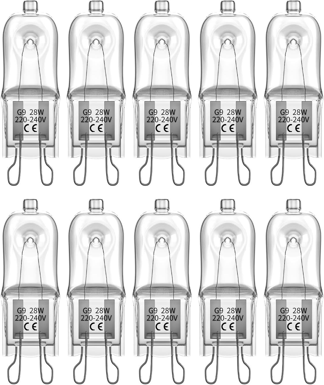 DoRight 10 Pack Wax Burner Bulbs G9 Halogen Bulbs 40W, Wax Melt Burner Bulbs 230V 2700K Warm White G9 Dimmable Halogen Bulb Capsule for Wax Melt Lamp Replacement Candle & Nightlights Wax Warmers