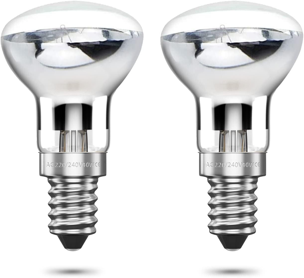 Bonlux R39 E14 Lava Lamps Bulbs 42W Dimmable Lava Light Bulb Small Edison Screw SES Warm White 2800K 240V Reflector Bulb Spot Lights 360° Wide Beam Angle (2-Pack)