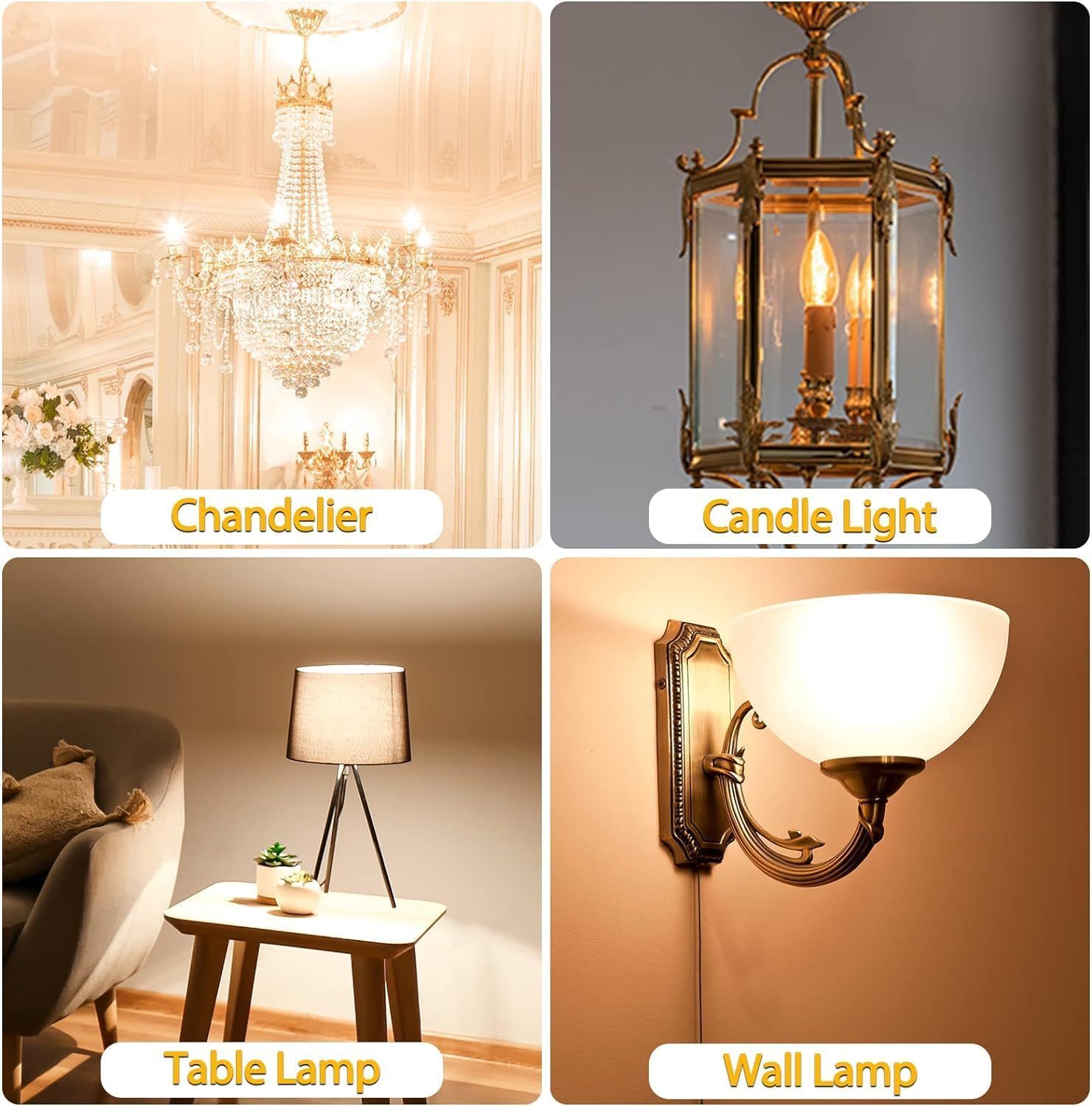 BrightArk 28W E14 Halogen Candle Bulbs, C35 E14 SES Small Edison Screw Bulb -Vintage Halogen Light Bulb for Chandelier Candle Light -Warm White 2700K - 310lm - Dimmable 6 Pack