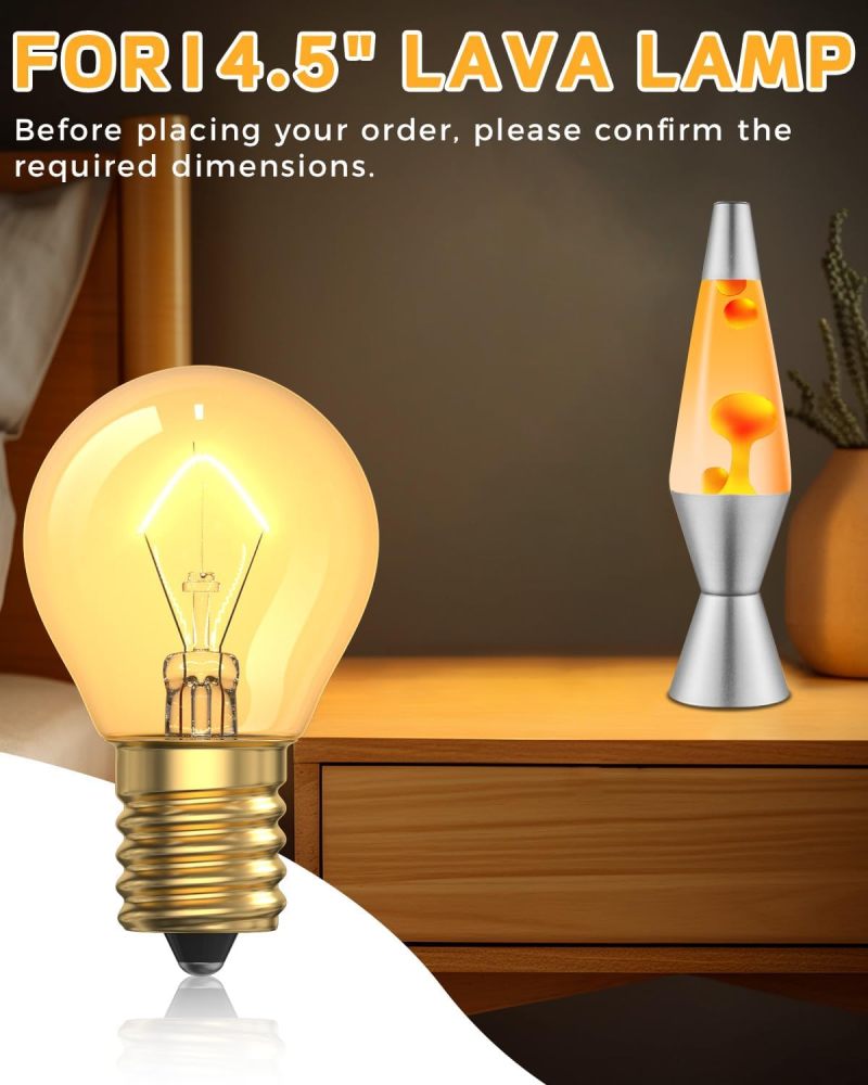 25W Lava Lamp Bulb, S11 E17 Base, 25W 120V for 14.5-Inch Lava Lamp Repalacement Bulb, Lava Lamp Light Bulb, Dimmable Bulbs E17 Base Bulbs 2-Pack