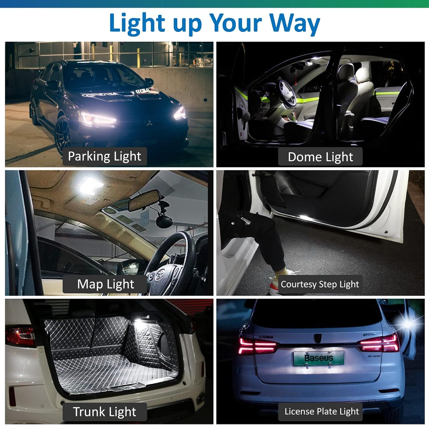 Bonlux T10 501 LED Bulbs W5W LED Bulb Car Bulb Car Light Bulbs LED Side Light Bulb Number Plate Bulb W5W 194 168 2825 Wedge Led Car Bulbs Interior Dome Map Door Light Bulb Cool White 6500K Pack of 12