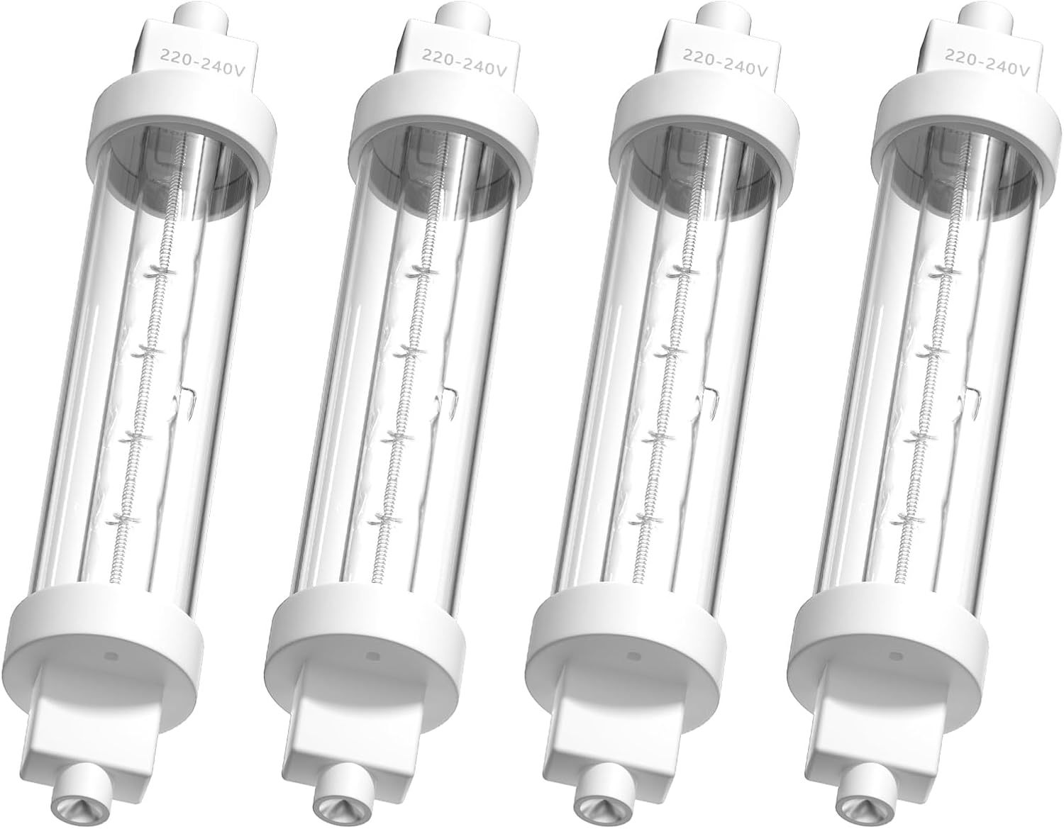 Lamptobe 118MM R7S Heat Lamp Bulbs 300w, Gantry Lights Jacketed Food Heat Bulbs Warm White 2700K, Catering Halogen Heat Lamp Bulb 240V for Kitchen,Catered Event,Canteen,Buffets(Pack of 4)