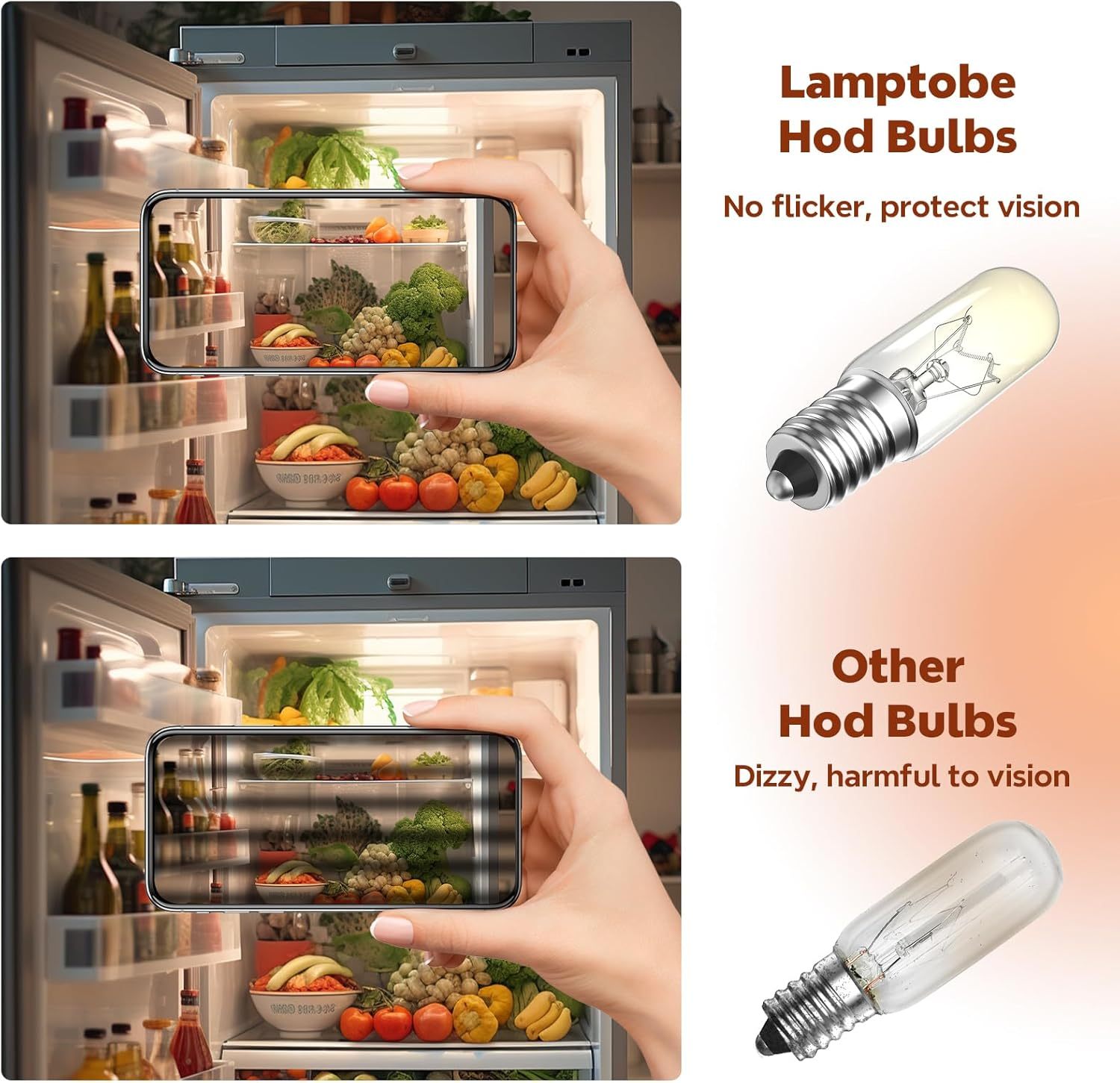 Lamptobe Cooker Hood Bulbs 28W Screw Extractor Fan Bulbs, Oven Hob Light Bulb, SES E14 Small Edison Screw Kitchen Hood Bulb Dimmable, Warm White 2700K, AC 220V-240V, Pack of 4