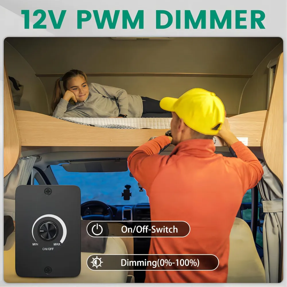 Auto Meter Dimmer Switch DoRight 12V 5A 60W Low Voltage PWM Dimmer, 12V Dimmer Switch for LED ...
