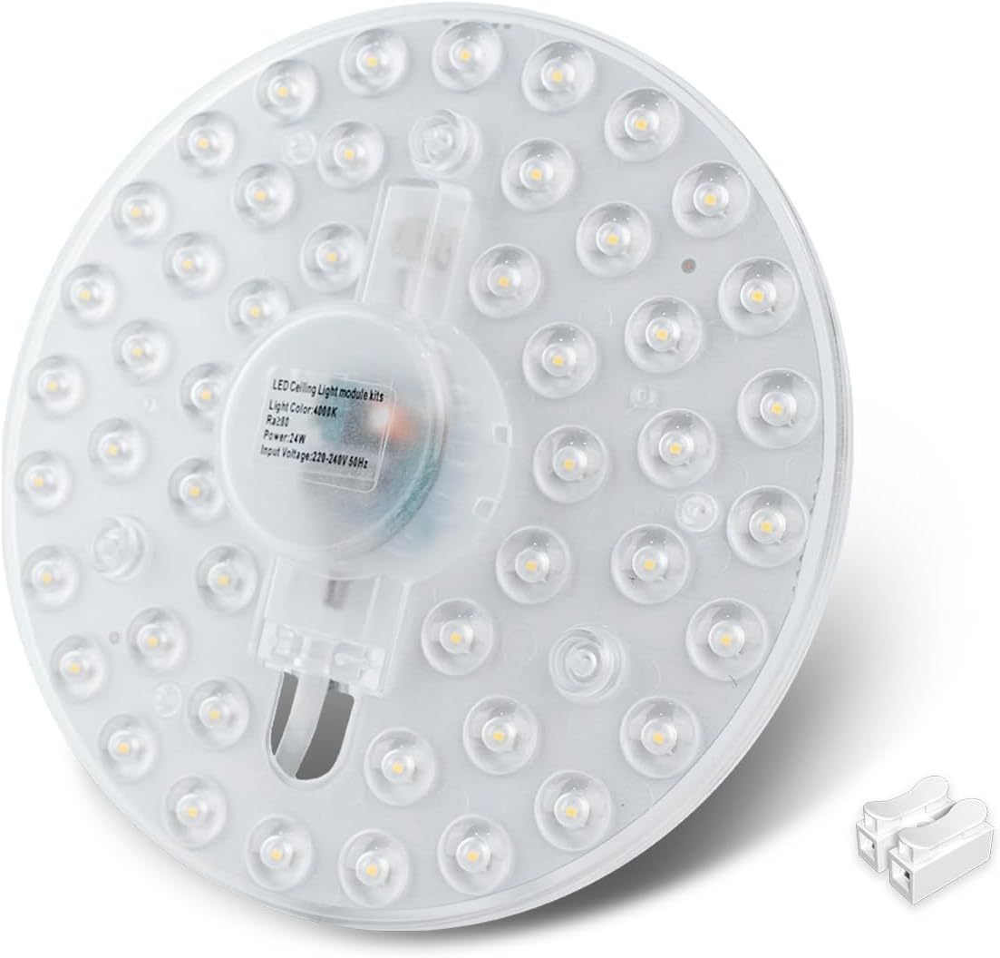 Bonlux 24W LED Modul Umbausatz für Deckenleuchten Naturweiß 4000K Umrüstsatz Mit Befestigungsmagnet Hochhelles Rundes Solides Deckenlicht Ersatzform, Ersatzbirne für Esszimmer, Schlafzimmer 220V