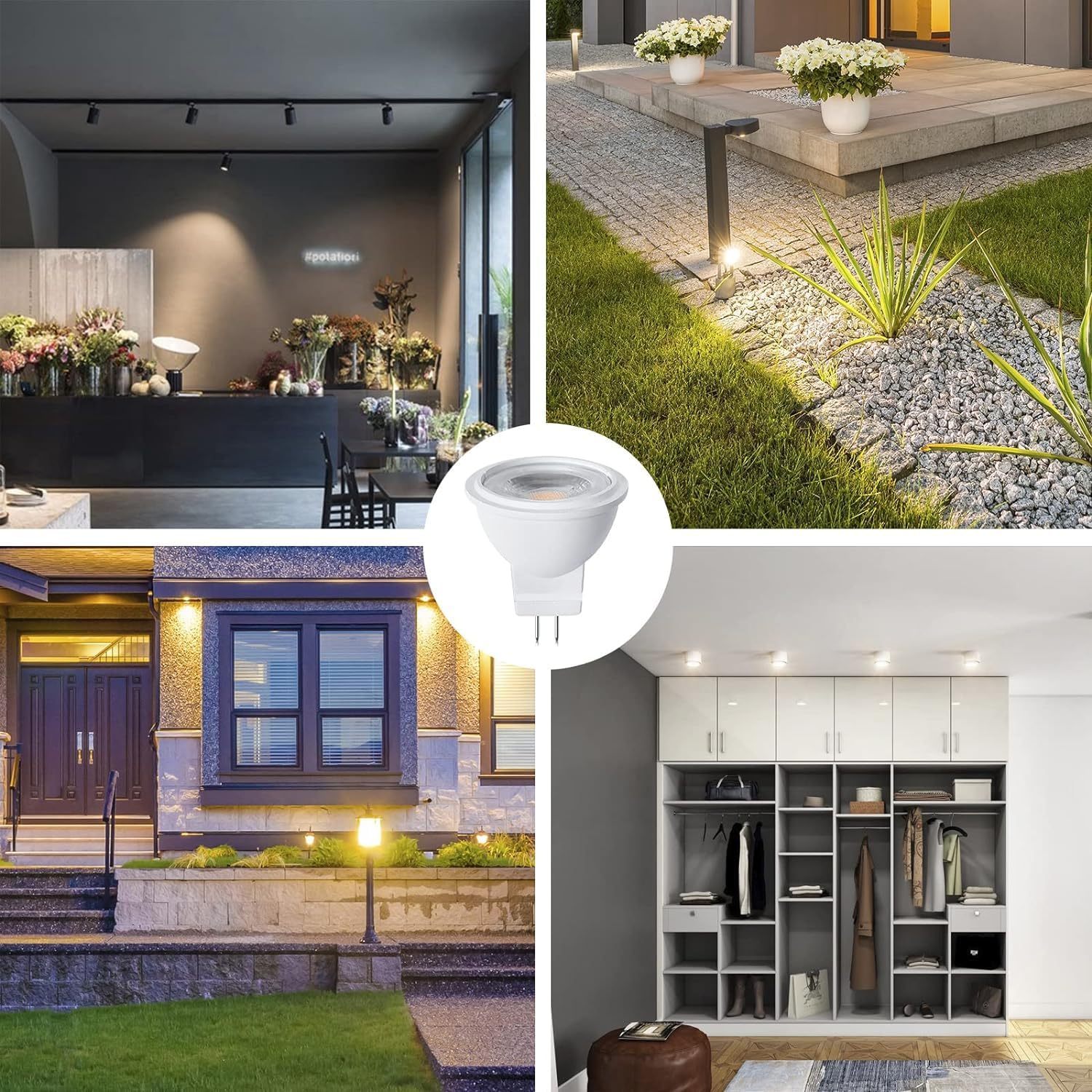 12V MR11 GU4.0 LED Light Bulb 3W G4/GU4/GZ4 Bi-Pin Base LED Spot Light Low Voltage MR11 Landscape Bulbs 25W Halogen Equivalent Warm White 3000K for Accent Recessed Lamp (4-Pack)