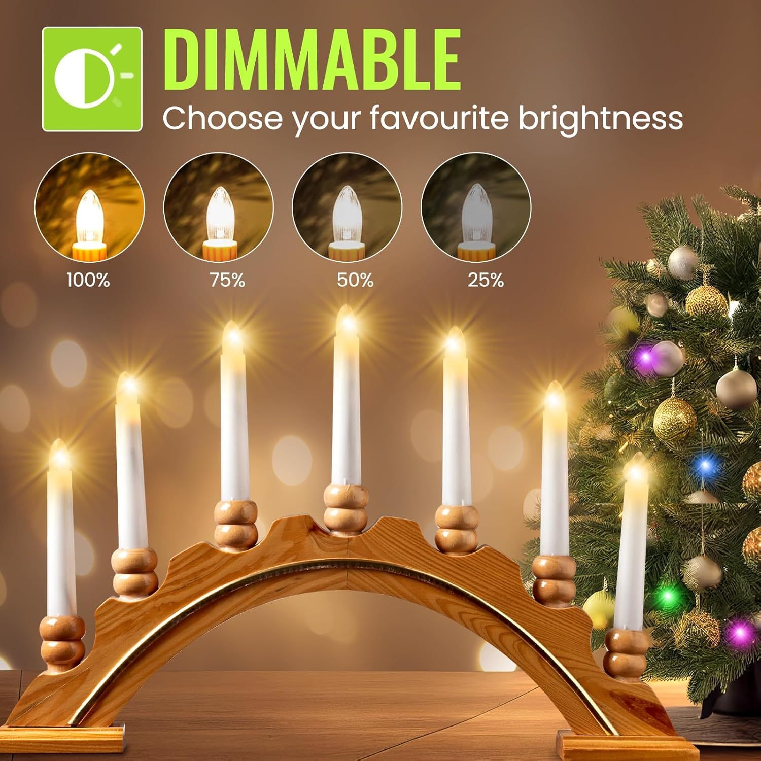 Bonlux Pack of 20 E10 Bulb Top Candle Replacement Bulbs Warm White 2200K, 0.2W, 10V-55V Corrugated Candle Conical LED Candles for Candle Arches and Christmas Lights