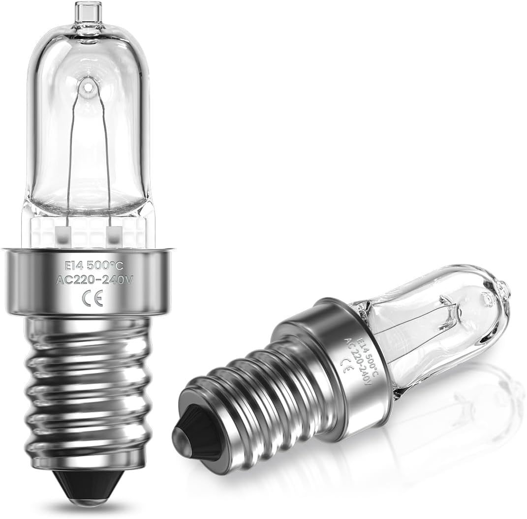 Lamptobe E14 Oven Bulb 42W - 500°C Heat Resistant SES E14 Pygmy Oven Bulb Warm White 2700K AC 220-240V Dimmable for Himalayan Salt Lamp, Microwave, Oven, Fridge, Cooker Hood, Wax Warmer (2-Pack)