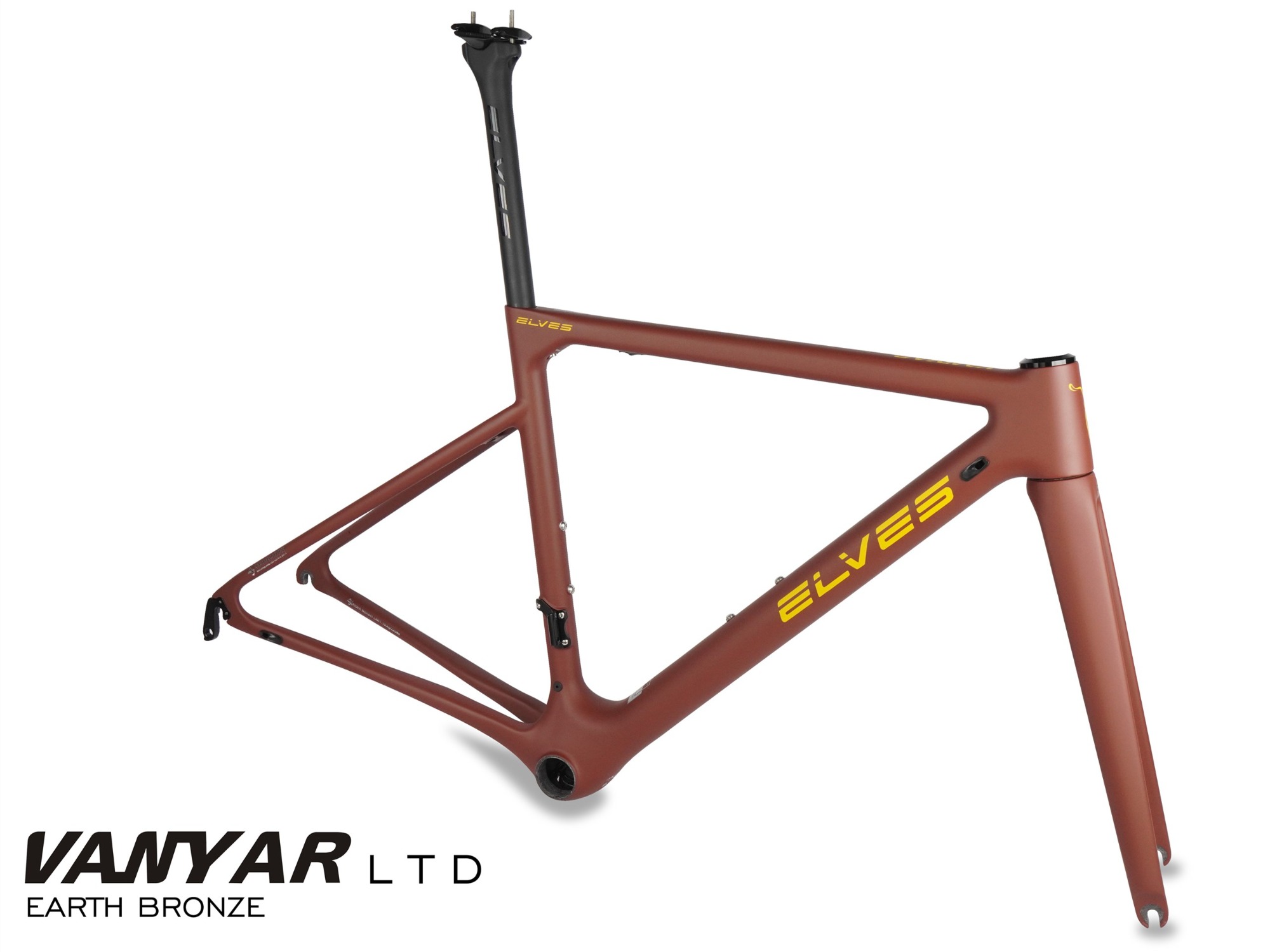 エルヴス ヴァンヤール リムブレーキフルカーボンフレームセット UCI（ヒルクライム、オールラウンド向き） ELVES Vanyar Carbon  SuperLight Road Framesets