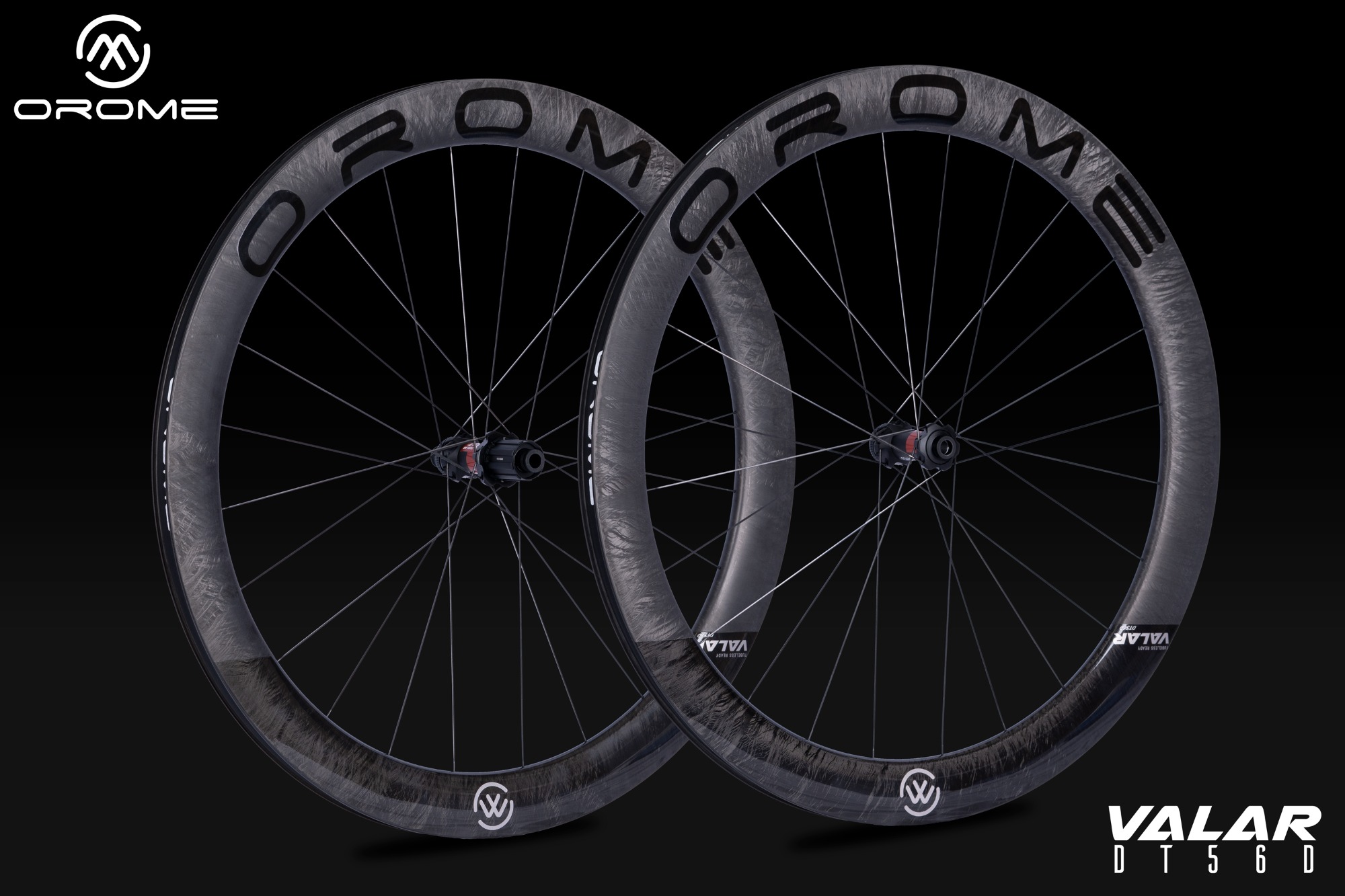 OROME VALAR DT45 Carbon Road Wheelsets, Rim Brake Carbon Wheels. Superlight  Wheelsets