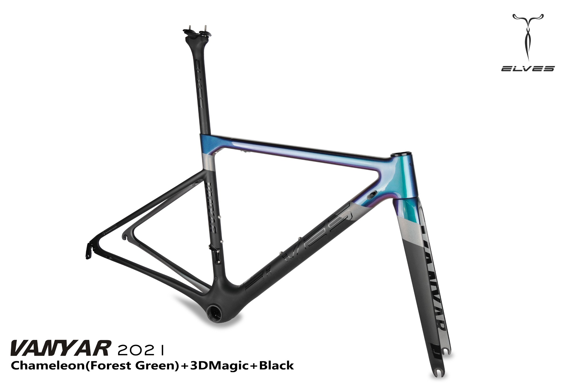 エルヴス ヴァンヤール リムブレーキフルカーボンフレームセット UCI（ヒルクライム、オールラウンド向き） ELVES Vanyar Carbon  SuperLight Road Framesets