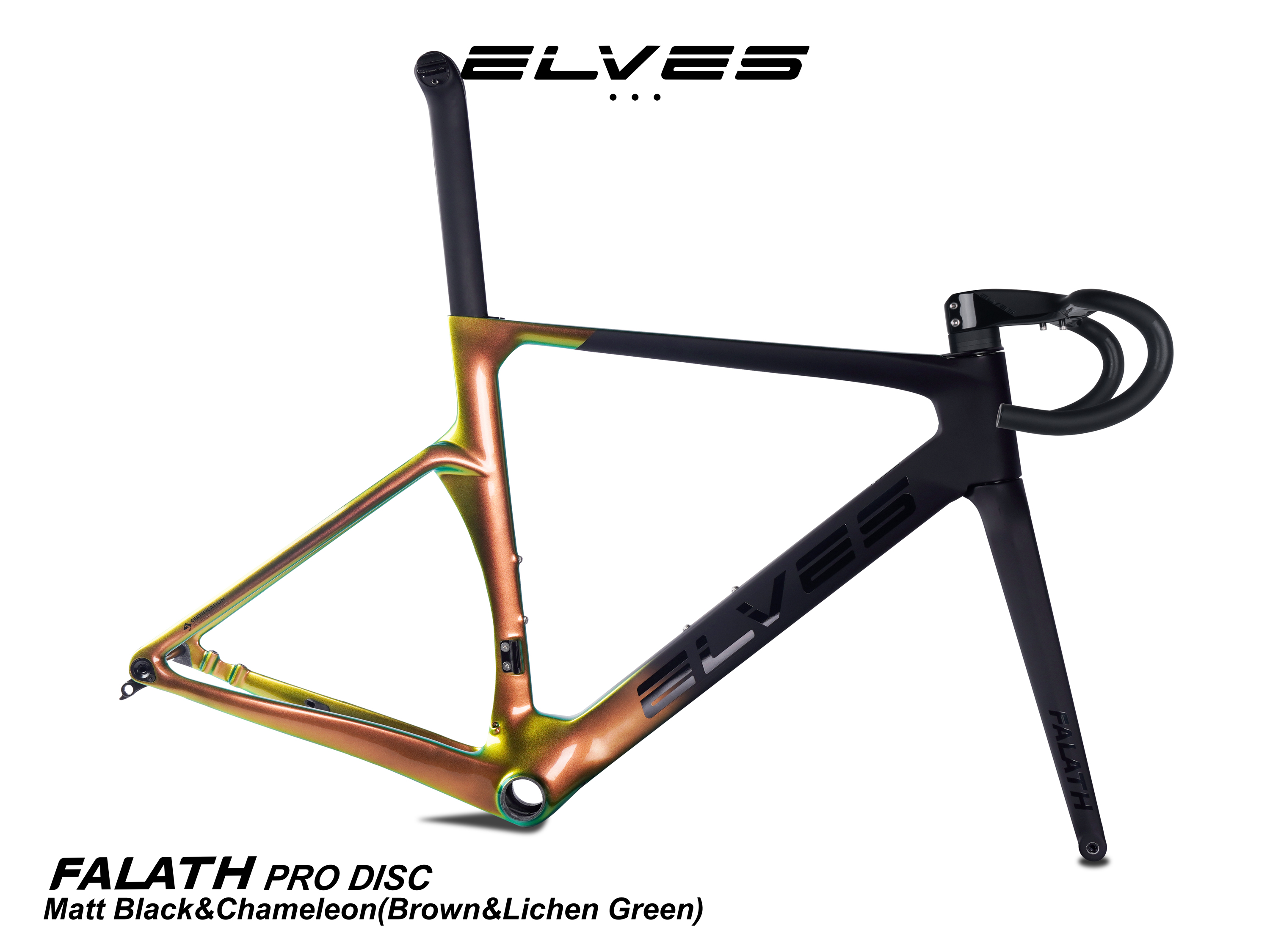 エルヴス ファラス プロ ディスクブレーキフルカーボンフレームセット（TT,平坦向き）　Elves Falath Pro Disc Brake  Carbon Road Framesets