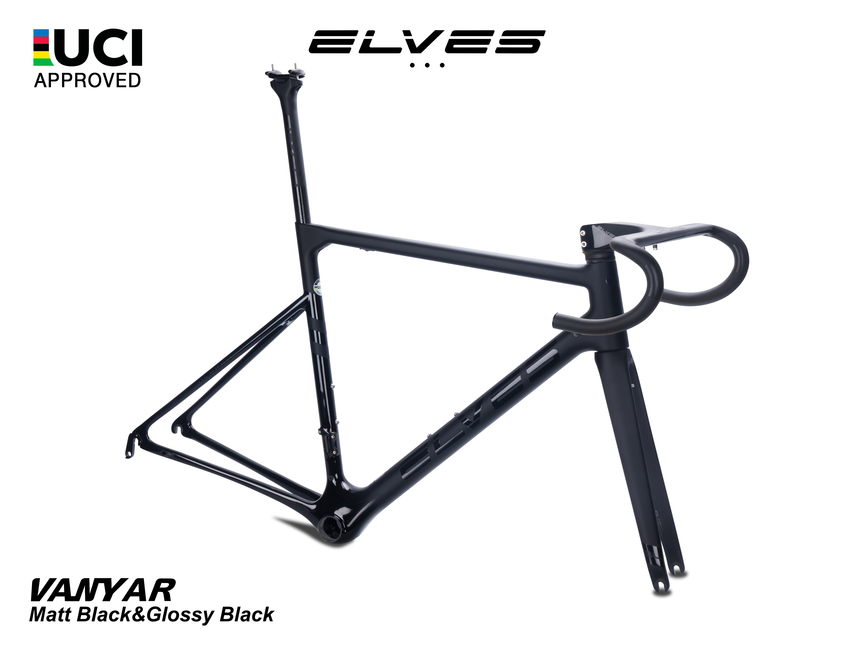 エルヴス ヴァンヤール リムブレーキフルカーボンフレームセット UCI（ヒルクライム、オールラウンド向き） ELVES Vanyar Carbon  SuperLight Road Framesets