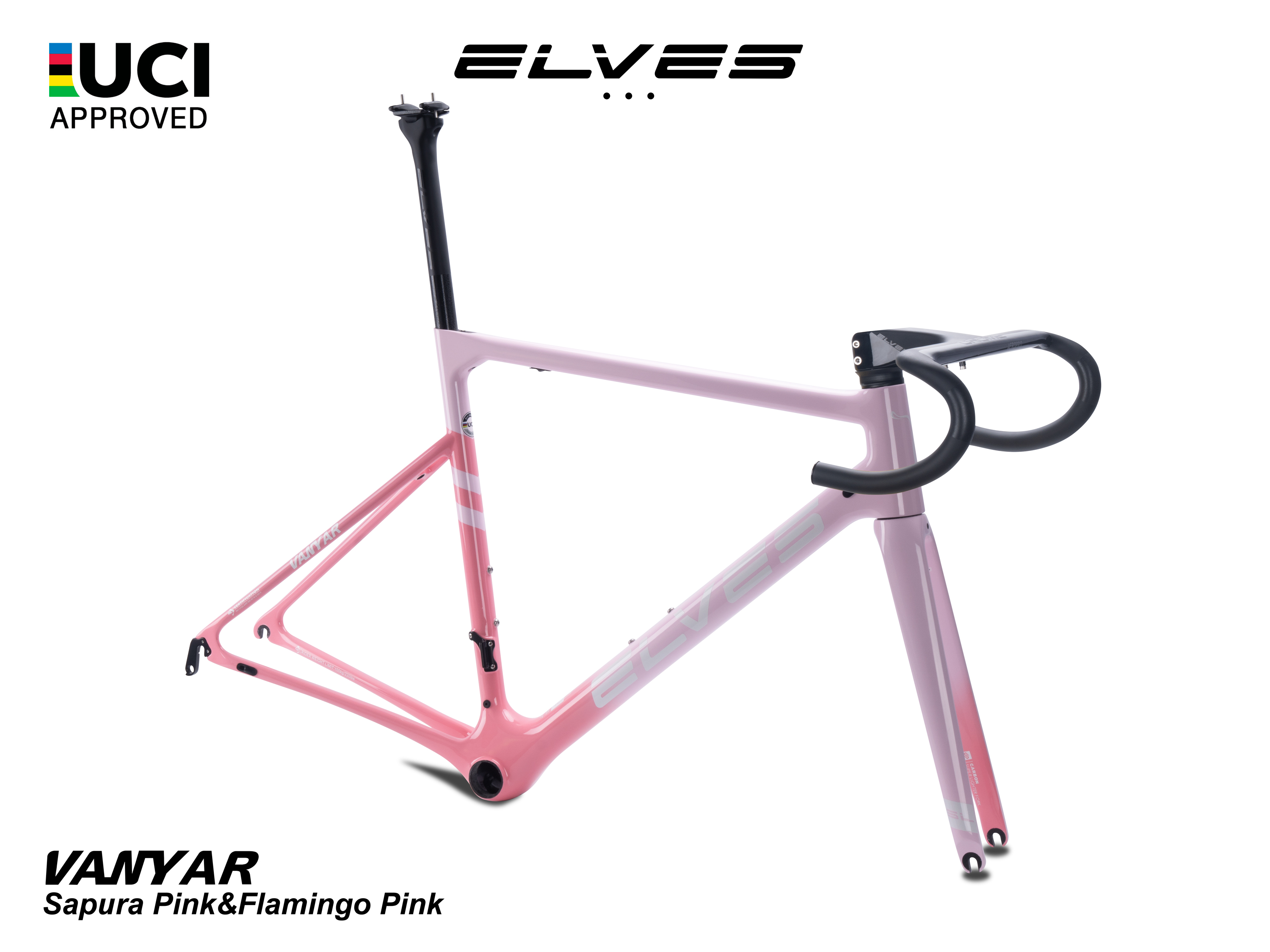 エルヴス ヴァンヤール リムブレーキフルカーボンフレームセット UCI（ヒルクライム、オールラウンド向き） ELVES Vanyar Carbon  SuperLight Road Framesets