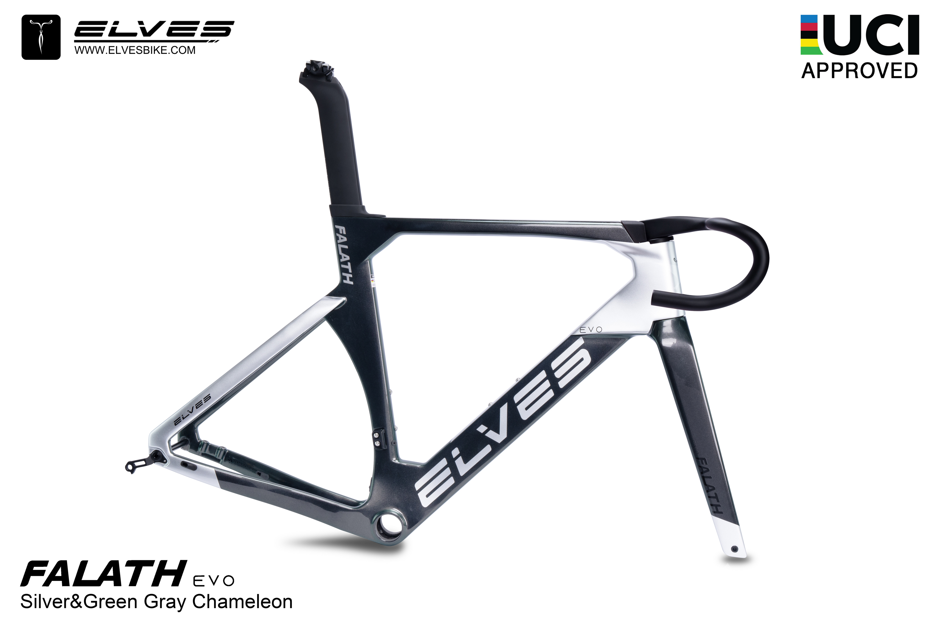 エルヴス ファラス プロ ディスクブレーキフルカーボンフレームセット（TT,平坦向き）　Elves Falath Pro Disc Brake  Carbon Road Framesets