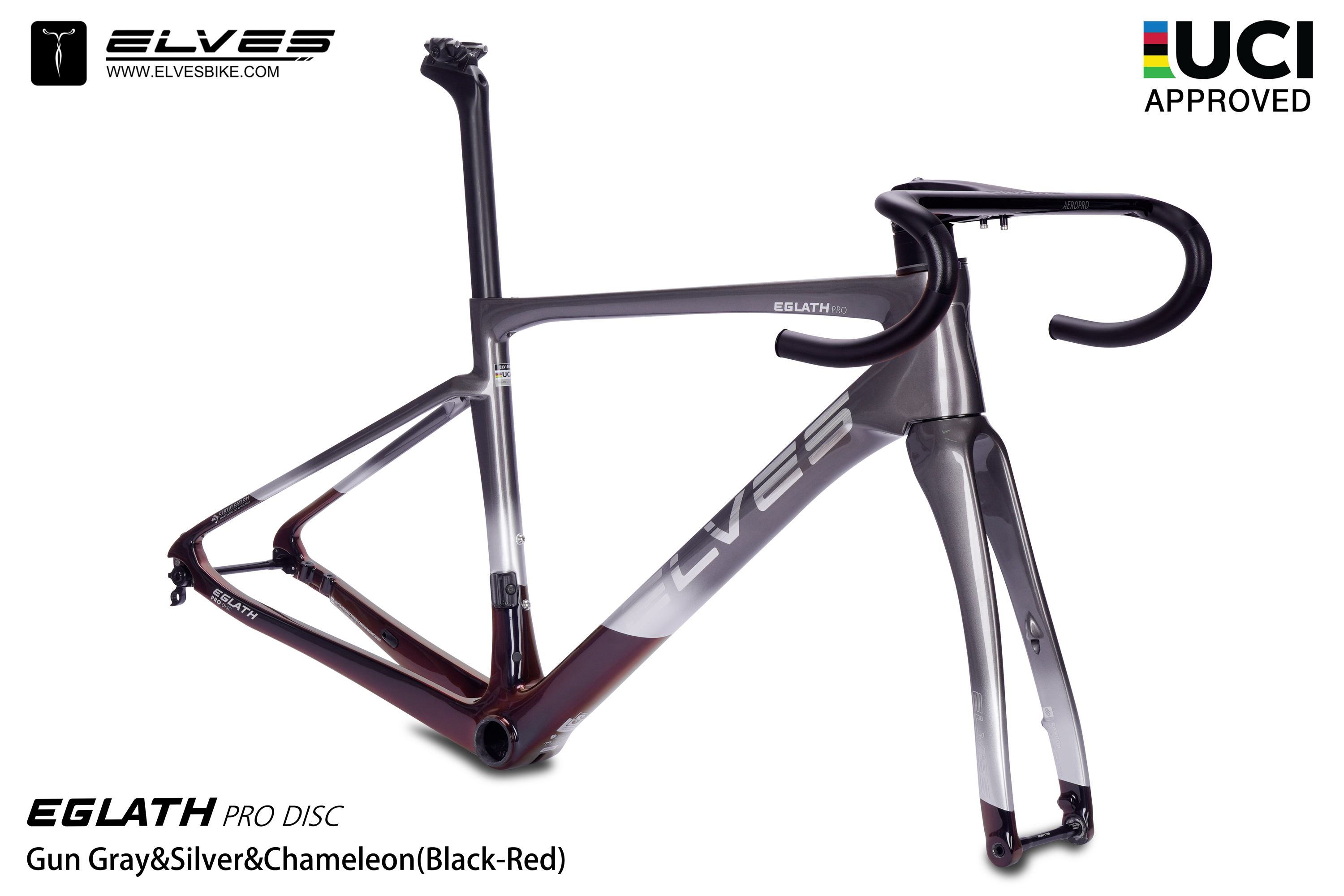 エルヴス イグラス プロ ディスクブレーキフルカーボンフレームセット UCI　（オールラウンド向き）ELVES Eglath Pro Disc  Road Framesets, all-rounder, Carbon Disc Road Framesets