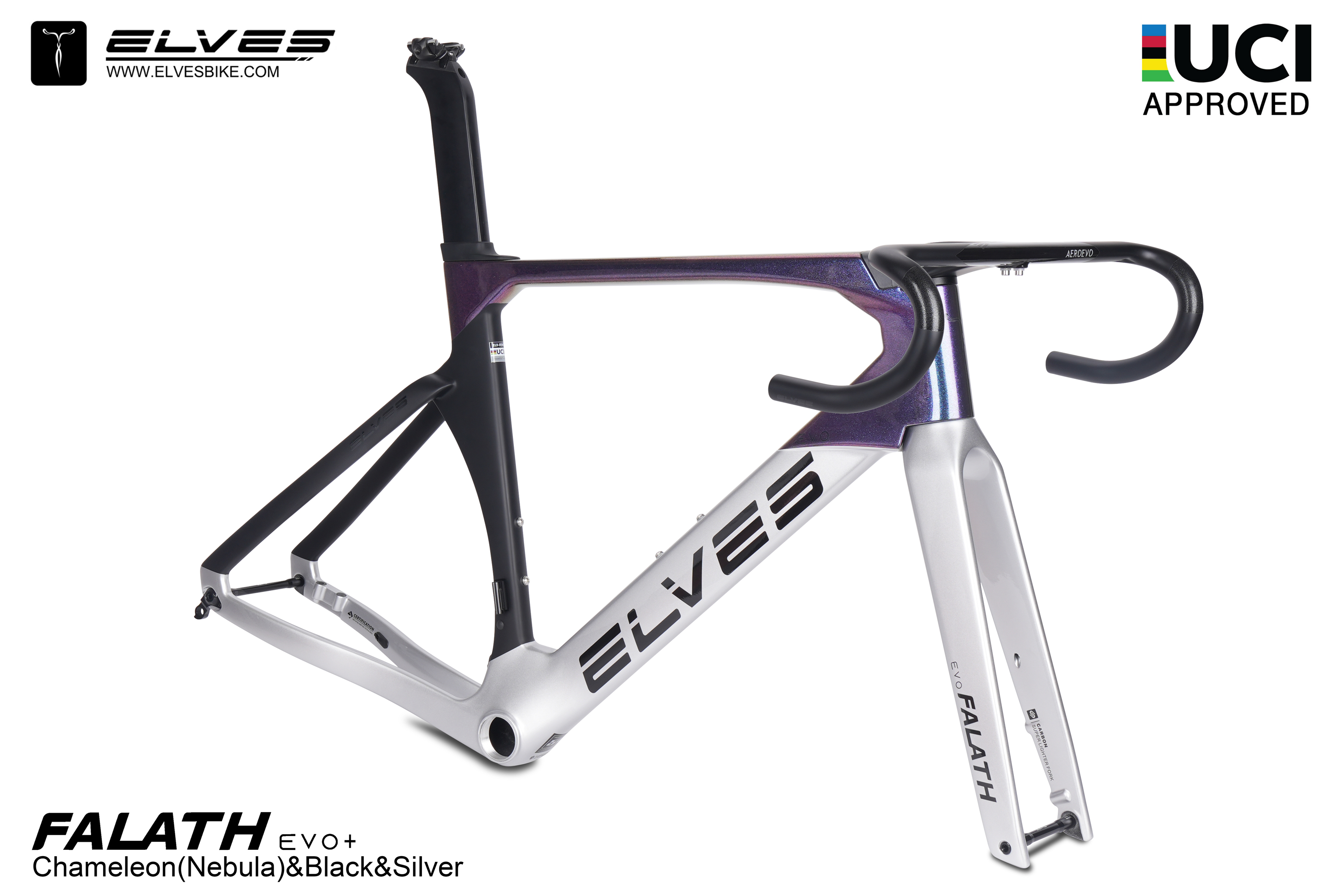 エルヴス ファラス エヴォ ディスクブレーキフルカーボンフレームセット UCI（TT,平坦向き） ELVES Falath EVO Carbon  Road Aero Disc Framesets UCI Approved