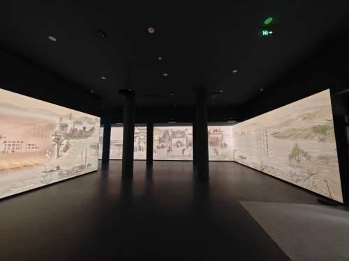 Pedestrian tunnel immersive interactive projection