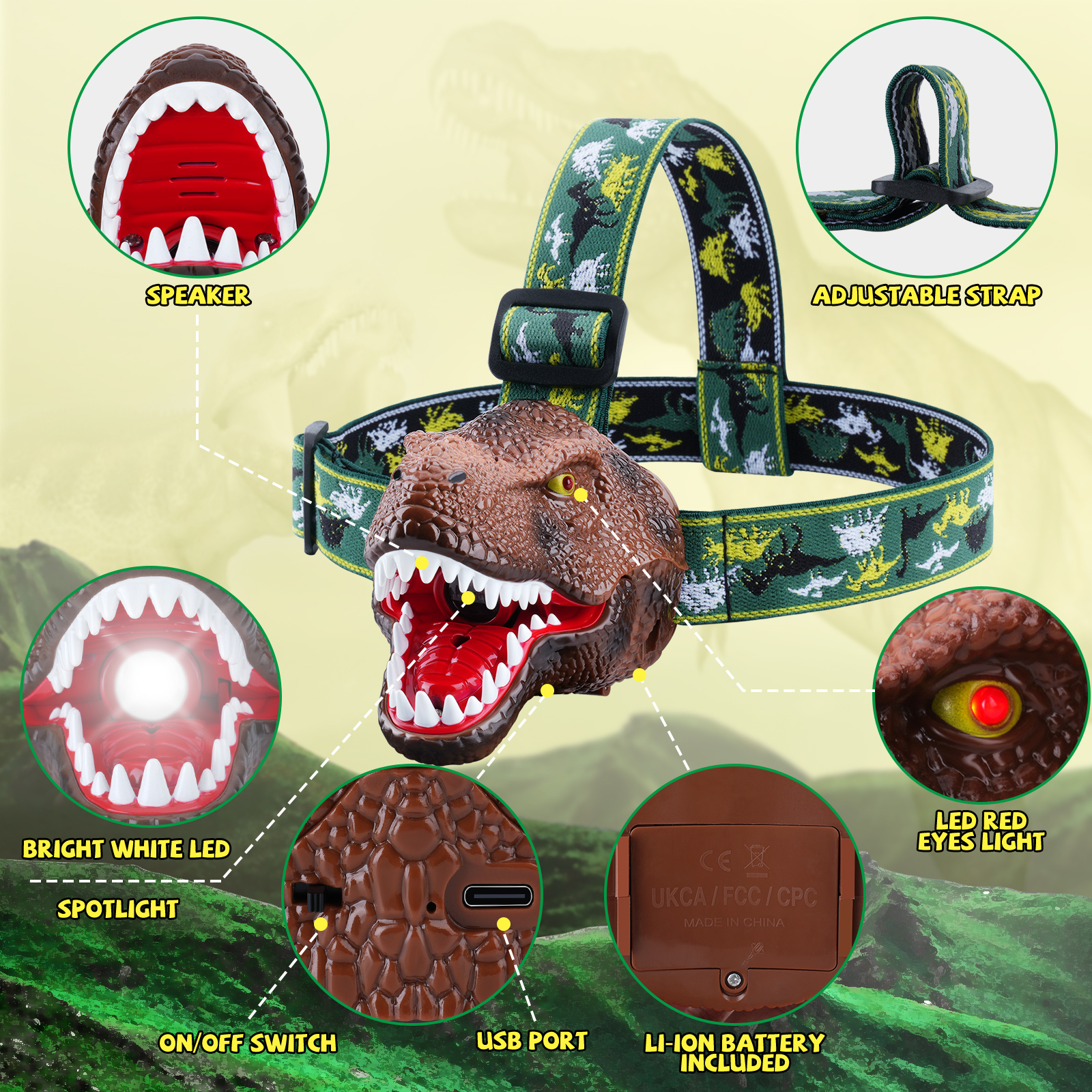 DN-01 Dinosaur Headlamp
