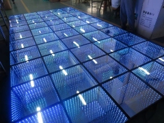 LED square 3D toughened glass DMX infinite dance floor(50*50cm)