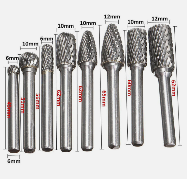 Zzcenturytool Zhuzhou Century Tool 7pcs 10pcs set Tree Shape Tungsten Carbide Burrs Solidos Rotary File Grinder Drill Bits Hard Alloy Cutting Burrs