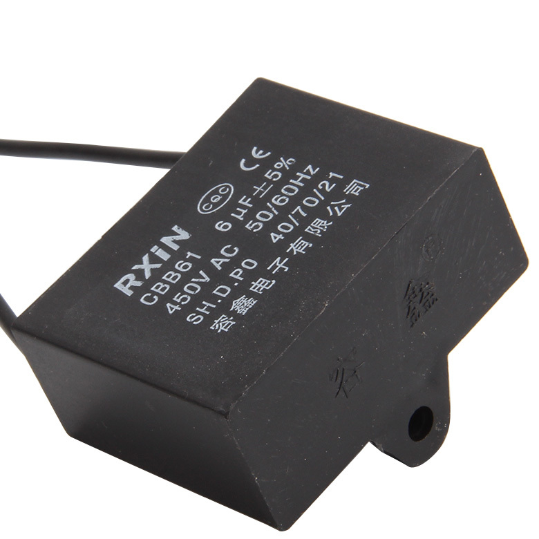 RXIN CBB61 6uf450VAC Motor Run Capacitor 6uf 450VAC Fan Capacitor Motor starting Capacitor
