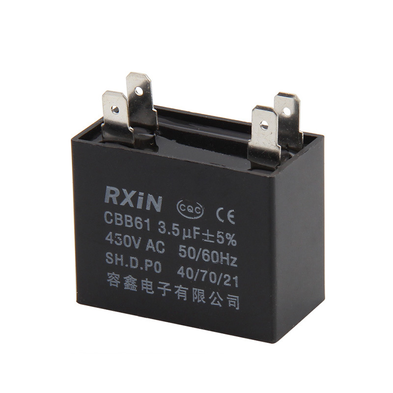 RXIN CBB61 3.5uf450VAC Motor Run Capacitor 3.5uf 450VAC Fan Capacitor Motor starting Capacitor