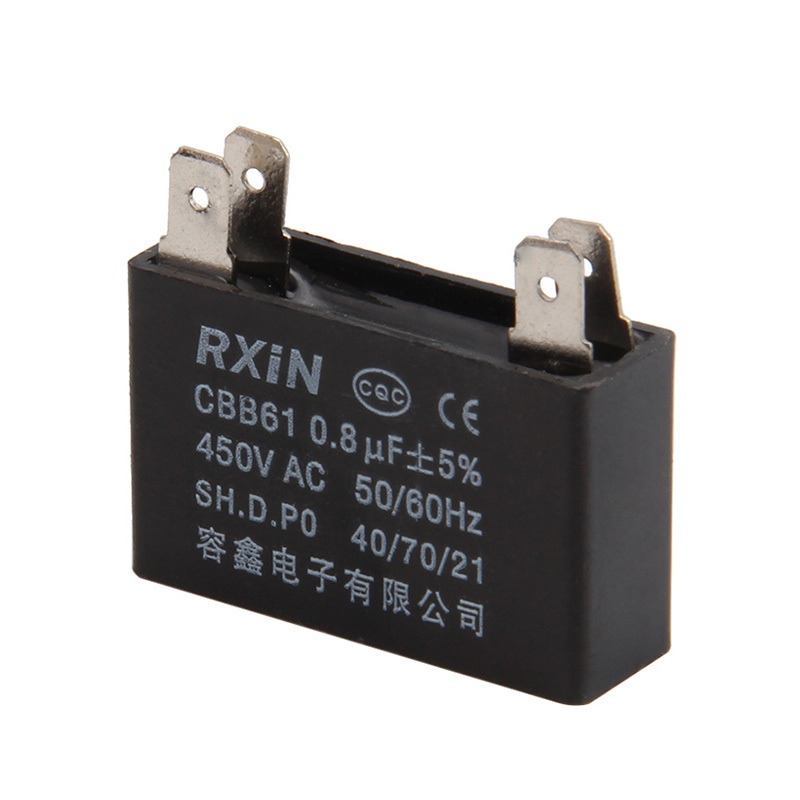 RXIN CBB61 0.8uf450VAC Motor Run Capacitor 0.8uf 450VAC Fan Capacitor Motor starting Capacitor