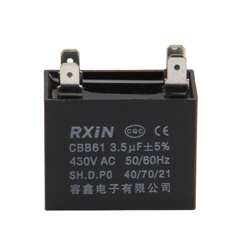 RXIN CBB61 3.5uf450VAC Motor Run Capacitor 3.5uf 450VAC Fan Capacitor Motor starting Capacitor