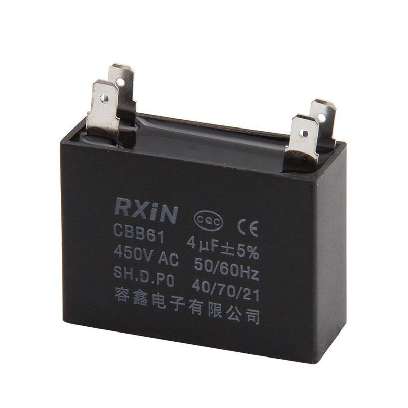RXIN CBB61 4uf450VAC Motor Run Capacitor 4uf 450VAC Fan Capacitor Motor starting Capacitor