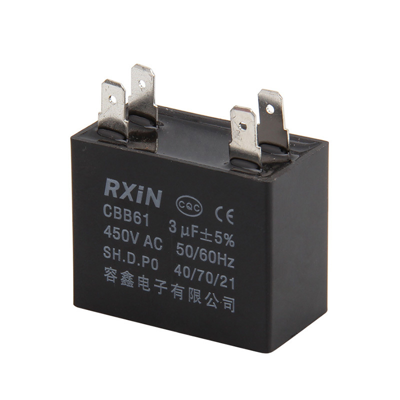 RXIN CBB61 3uf450VAC Motor Run Capacitor 3uf 450VAC Fan Capacitor Motor starting Capacitor