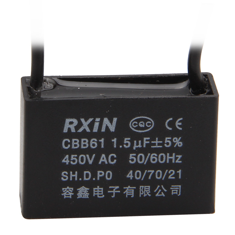 RXIN CBB61 1.5uf450VAC Motor Run Capacitor 1.5uf 450VAC Fan Capacitor Motor starting Capacitor