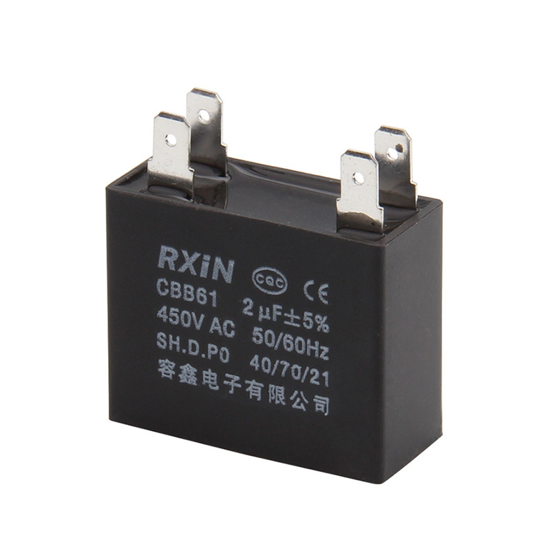 RXIN CBB61 2uf450VAC Motor Run Capacitor 2.0uf 450VAC Fan Capacitor Motor starting Capacitor