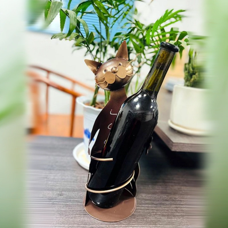 Cat Wine Bottle Holder Stand Tabletop Metal Bottle Wine rack for Wine Storage Gift for Kitchen Home Table Decor Wine Gifts and Accessories for Wine Lovers