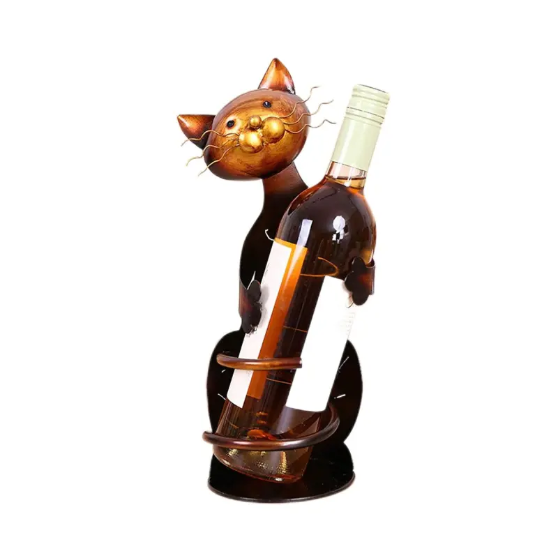 Cat Wine Bottle Holder Stand Tabletop Metal Bottle Wine rack for Wine Storage Gift for Kitchen Home Table Decor Wine Gifts and Accessories for Wine Lovers