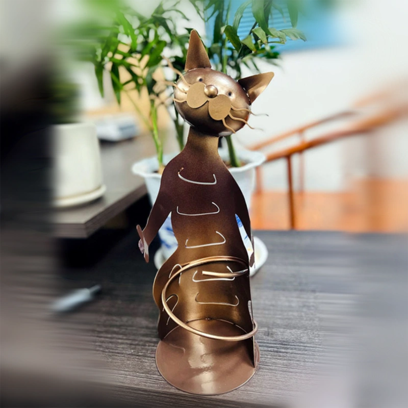 Cat Wine Bottle Holder Stand Tabletop Metal Bottle Wine rack for Wine Storage Gift for Kitchen Home Table Decor Wine Gifts and Accessories for Wine Lovers