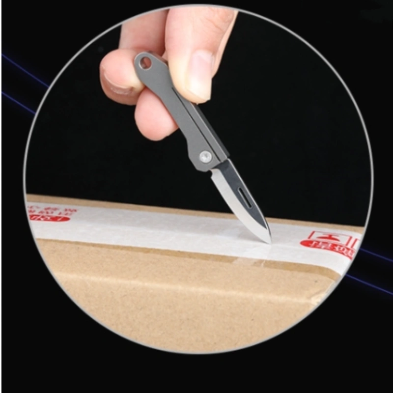 Pure titanium folding pocket knife, small EDC knife, portable, pocket, suitable for men and women, sharp camping survival hiking knife