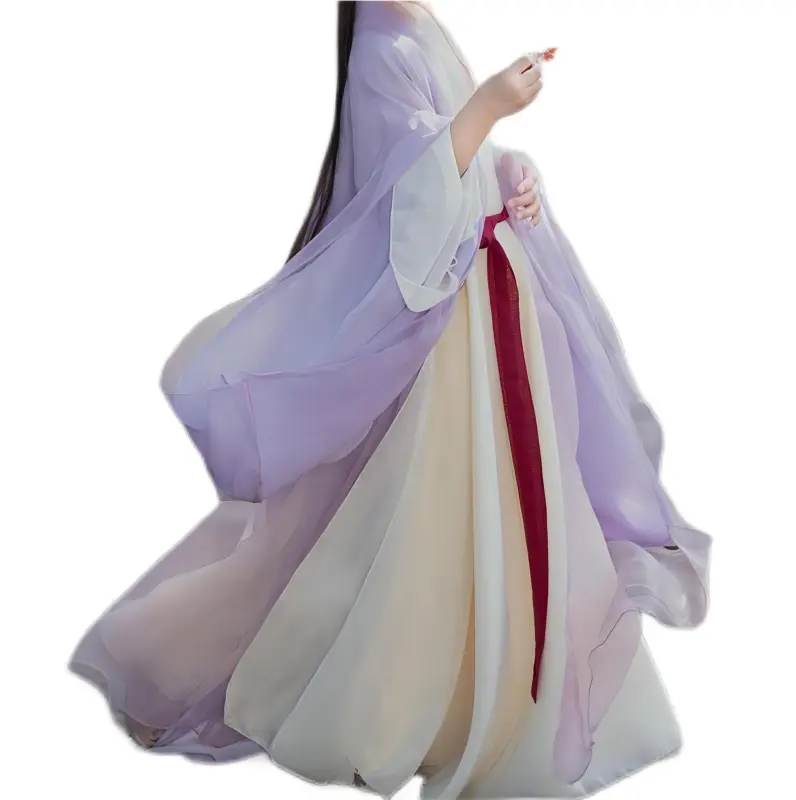 Children's Chinese Embroidery wide-sleeved Hanfu children's folk dance performance costume！