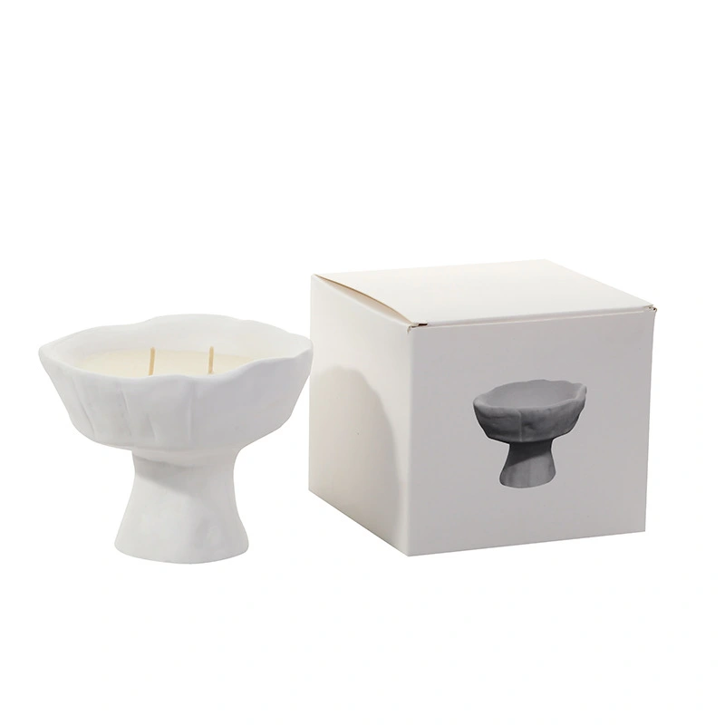Handmade smokeless soy wax goblet plaster scented candle British pear freesia
