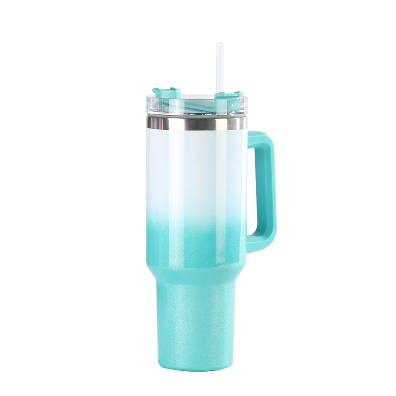 A generation of gradient rainbow lacquer cold mug White green