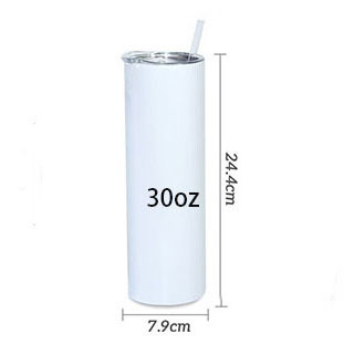 RTS 15oz/20oz/30oz Stainless Steel Sublimation Straight Glossy Tumbler Skinny