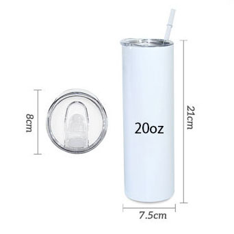 RTS 15oz/20oz/30oz Stainless Steel Sublimation Straight Glossy Tumbler Skinny