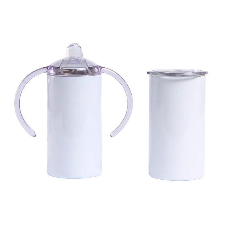 12oz Sublimation Stainless Steel Straight Sippy Cup with 2 Lids