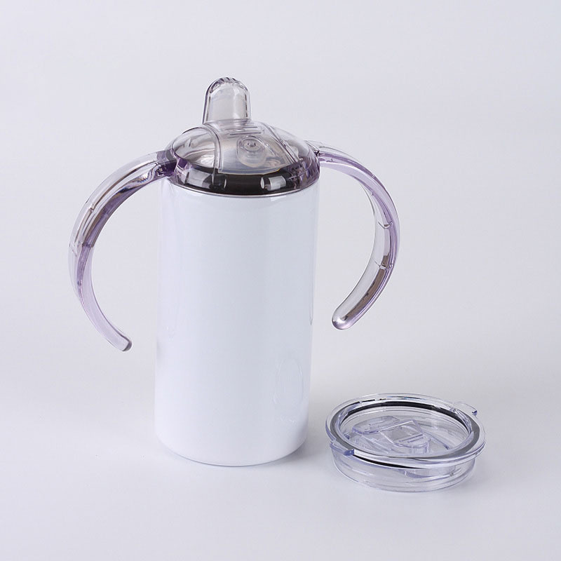 12oz Sublimation Stainless Steel Straight Sippy Cup with 2 Lids