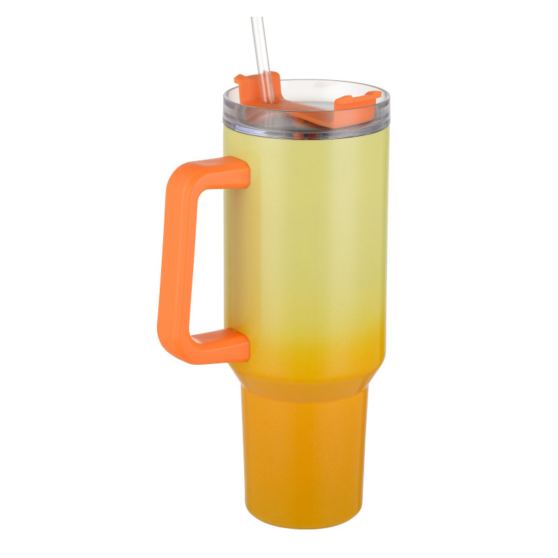 40oz Sublimation Stainless Steel Shimmer/Glitter Travel Mug with Removable Handle