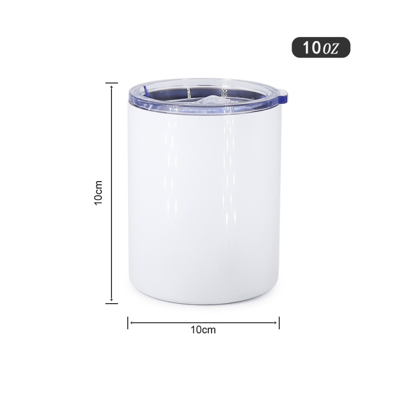 10oz Sublimation Stainless Steel Low-ball Travel Mug without Handle